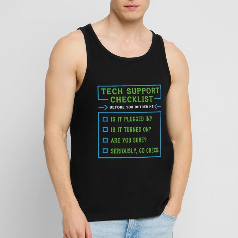 Tech Support Checklist Coding Shirt For Männer Premium Bio Tank Top