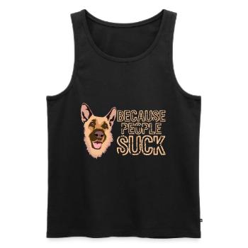 Parce que les gens sucent un chien adorable - Débardeur bio Premium Homme - noir - Devant - Michal (187cm)