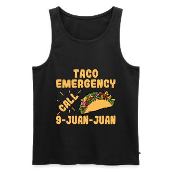 "Appel d'urgence Taco 9-Juan-Juan" pour tous les - Débardeur bio Premium Homme - noir - Devant - Michal (187cm)
