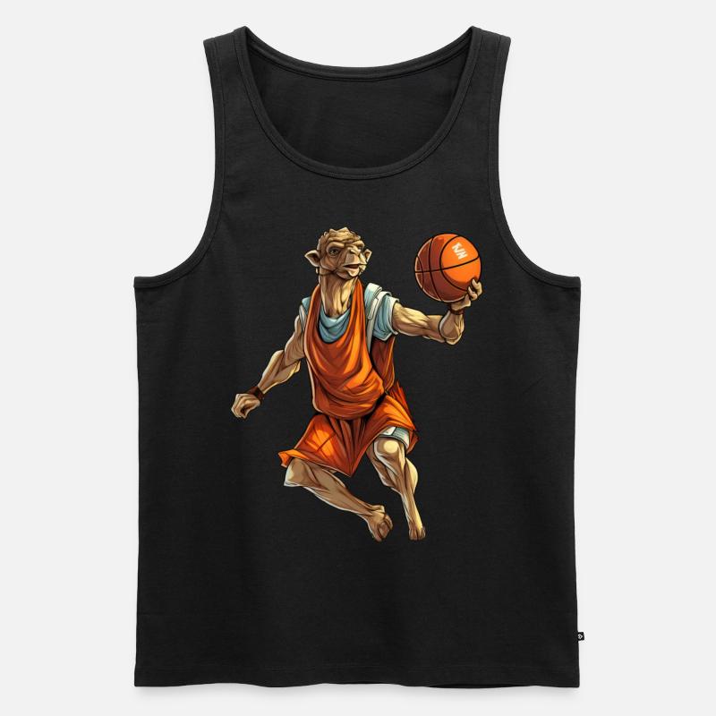 Basketballer Kamel - Männer Premium Bio Tank Top - Schwarz