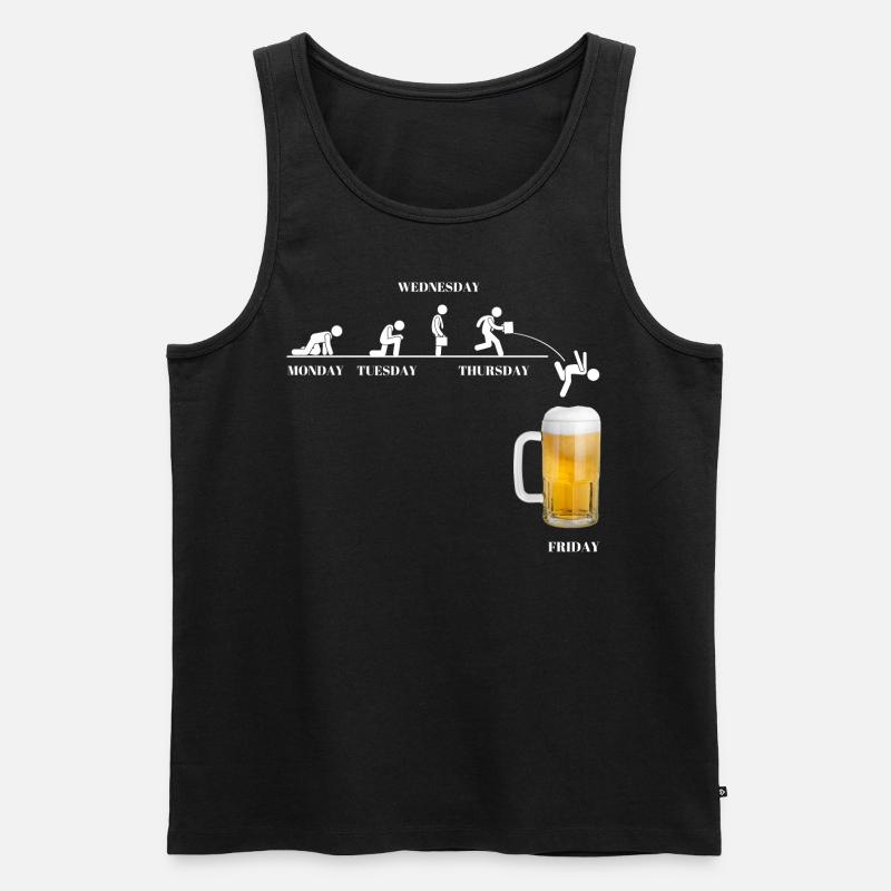 Wochenausklang - Männer Premium Bio Tank Top - Schwarz