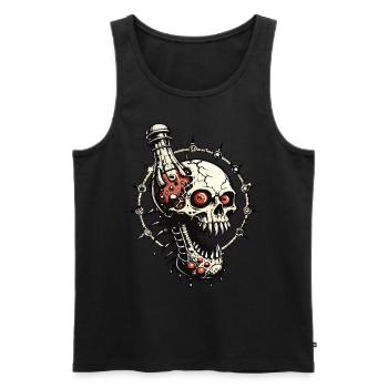 Skull Cola // Totenkopf Cola // Getränk FS0083 - Männer Premium Bio Tank Top - Schwarz - Vorne - Michal (187cm)