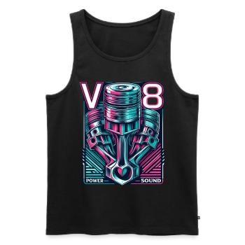 V8 - Männer Premium Bio Tank Top - Schwarz - Vorne - Michal (187cm)