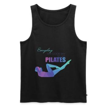 Pilates - Men's Premium Organic Tank Top - black - Front - Michal (187cm)