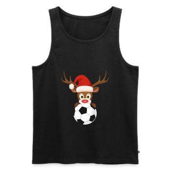 Weihnachtsoutfit Elch Fußball - Männer Premium Bio Tank Top - Schwarz - Vorne - Michal (187cm)