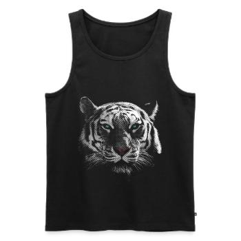 White tiger tiger head - Men's Premium Organic Tank Top - black - Front - AI Model Male 178 light (178cm)