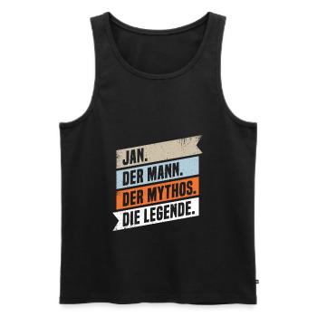 Jan Der Mann Der Mythos Die Legende - Männer Premium Bio Tank Top - Schwarz - Vorne - Michal (187cm)