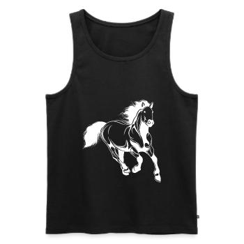 pferd reiten tier - Männer Premium Bio Tank Top - Schwarz - Vorne - Michal (187cm)