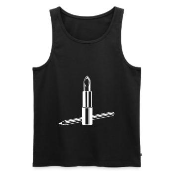 Lippenstift Symbol Make up - Männer Premium Bio Tank Top - Schwarz - Vorne - AI Model Male 178 light (178cm)