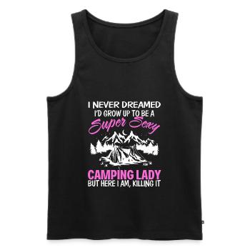 Camping Lady - Männer Premium Bio Tank Top - Schwarz - Vorne - Michal (187cm)