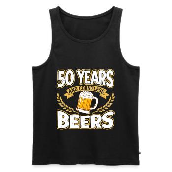50 years of beer - Men's Premium Organic Tank Top - black - Front - Michal (187cm)