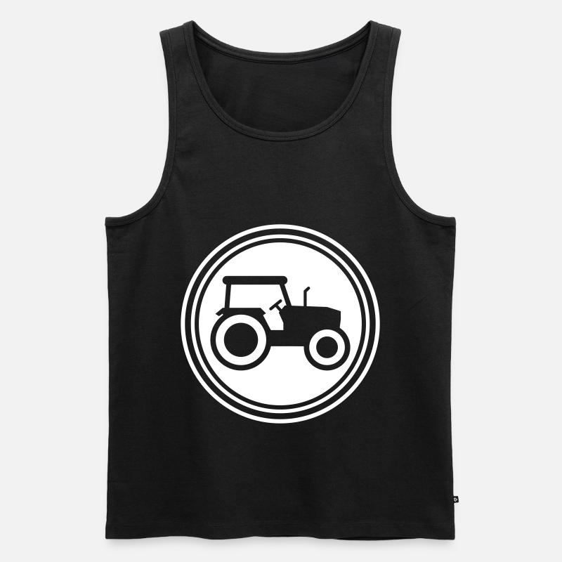Traktor icon Silhouette - Männer Premium Bio Tank Top - Schwarz
