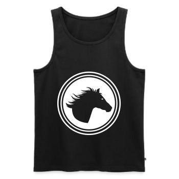 Icône Cheval Cheval - Débardeur bio Premium Homme - noir - Devant - Michal (187cm)