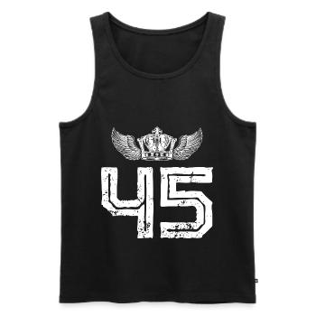 45 Couronne numérique - Débardeur bio Premium Homme - noir - Devant - Michal (187cm)