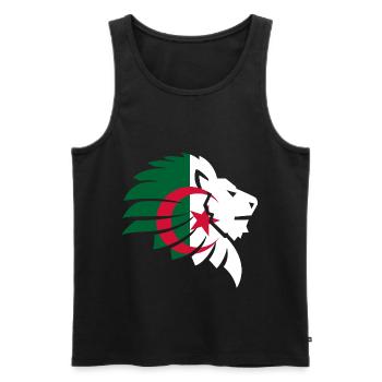 Algerien Flagge Löwe Algeria الجزائر Geschenk - Männer Premium Bio Tank Top - Schwarz - Vorne - AI Model Male 178 light (178cm)