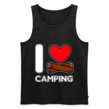 I love Camping Campers Sprüche Ich liebe Camping - Männer Premium Bio Tank Top - Schwarz - Vorne - Michal (187cm)