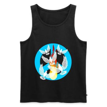 Peace Doves of Peace World Peace Peace Movement - Men's Premium Organic Tank Top - black - Front - AI Model Male 178 light (178cm)