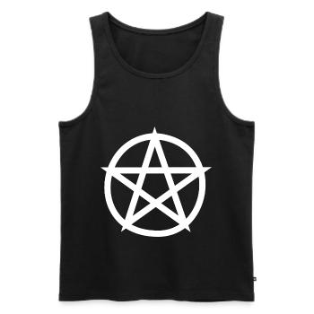 Pentagram Witch Halloween - Men's Premium Organic Tank Top - black - Front - AI Model Male 178 light (178cm)