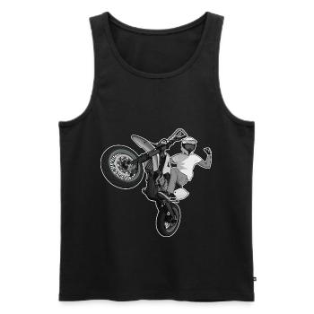 Supermoto / Supermotard / Supermoto Wheelie Biker - Männer Premium Bio Tank Top - Schwarz - Vorne - Michal (187cm)