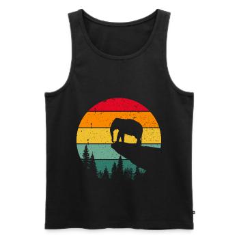 Vintage Retro Elefant Lustig Comic Kinder Rüssel - Männer Premium Bio Tank Top - Schwarz - Vorne - AI Model Male 178 light (178cm)