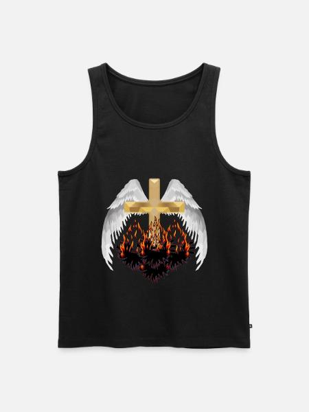 Kryds himlen helvede hinsides reinkarnation Satan - Herre Premium økologisk tanktop - sort