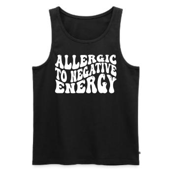 Allergique à l’énergie négative Amour de soi - Débardeur bio Premium Homme - noir - Devant - AI Model Male 178 light (178cm)