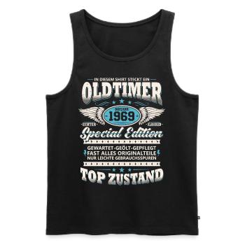 Oldtimer Baujahr 1969 Jahrgang Geburtstag Geschenk - Männer Premium Bio Tank Top - Schwarz - Vorne - Michal (187cm)