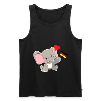 German German Flag Countries Children Elephant - Men's Premium Organic Tank Top - black - Front - Michal (187cm)