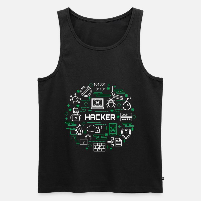 Hacker - Männer Premium Bio Tank Top - Schwarz