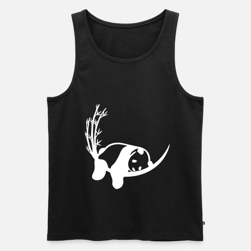 Panda Bambus Chillen - Männer Premium Bio Tank Top - Schwarz