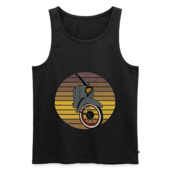 Schwalbe KR51 / Schwalbenfahrer / Ostalgie / Mofa - Männer Premium Bio Tank Top - Schwarz - Vorne - AI Model Male 178 light (178cm)