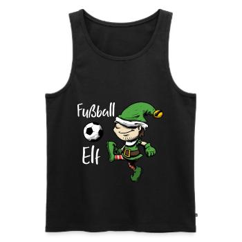 Fußball elf Wichtel Weihnachtself Winter - Männer Premium Bio Tank Top - Schwarz - Vorne - Michal (187cm)