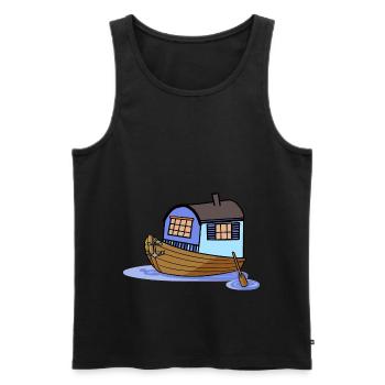 Navire Ahoi House Bateau à rames Bateau à aubes Marin - Débardeur bio Premium Homme - noir - Devant - Michal (187cm)