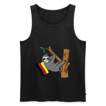 Germany Countries Flag Sloth Animals Football - Men's Premium Organic Tank Top - black - Front - Michal (187cm)