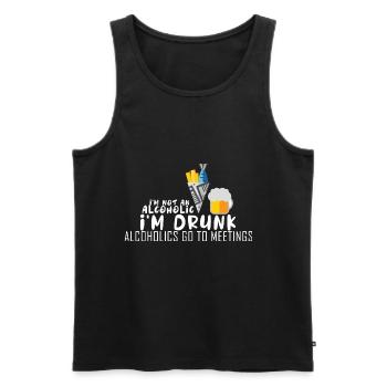 I'm not an alcoholic I'm a drunk A - Men's Premium Organic Tank Top - black - Front - AI Model Male 178 light (178cm)