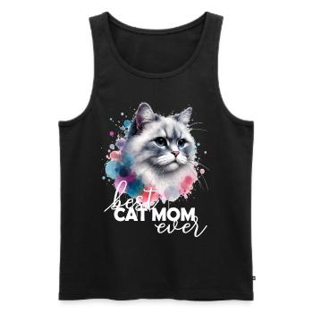 Best Cat Mom Cat Saying - Men's Premium Organic Tank Top - black - Front - AI Model Male 178 light (178cm)