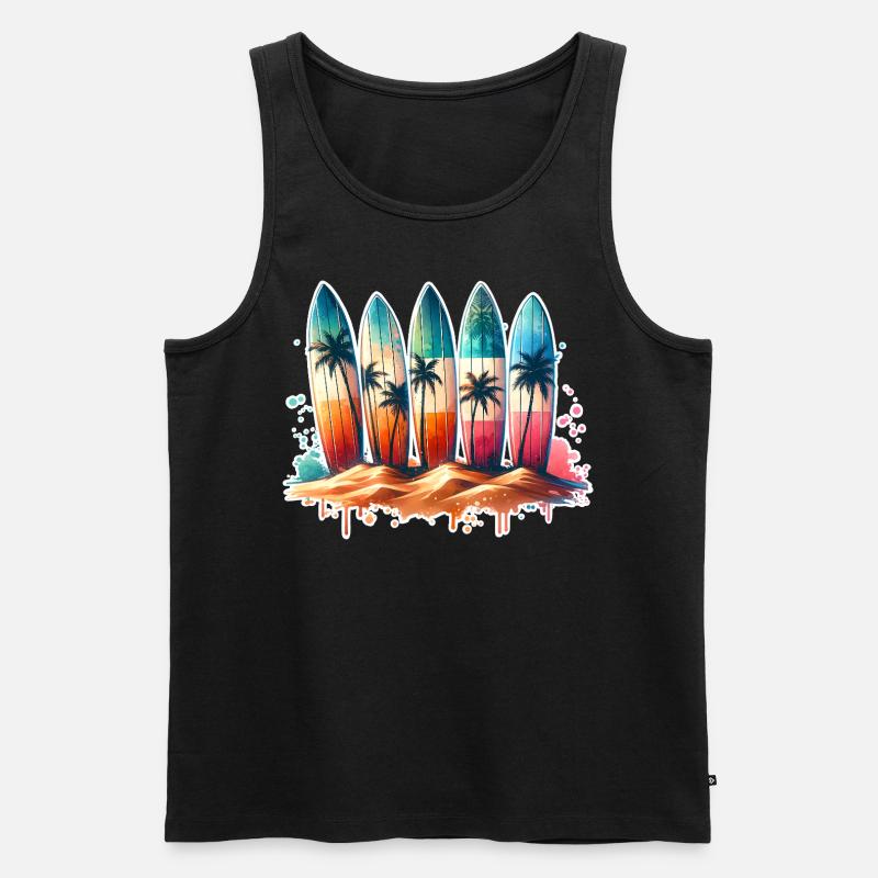 Surfen Surfer - Männer Premium Bio Tank Top - Schwarz