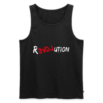 RevoLution - Männer Premium Bio Tank Top - Schwarz - Vorne - AI Model Male 178 light (178cm)