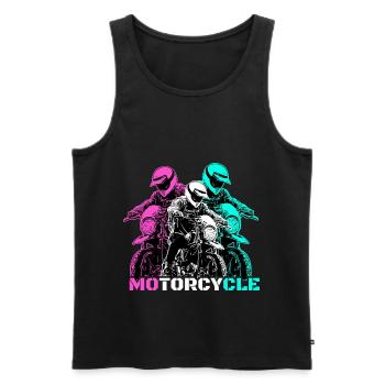Motorcycle Lifestyle / Motorrad / Motorräder biker - Männer Premium Bio Tank Top - Schwarz - Vorne - Michal (187cm)