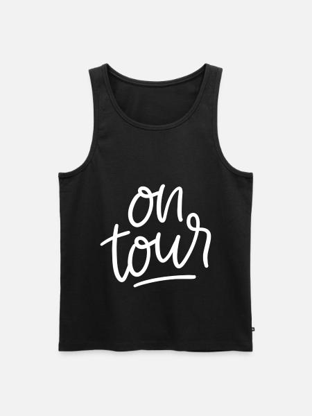 On Tour Spruch Camping - Männer Premium Bio Tank Top - Schwarz