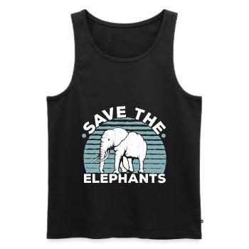 Save the Elephants Wildlife Safari Zookeeper - Men's Premium Organic Tank Top - black - Front - Michal (187cm)
