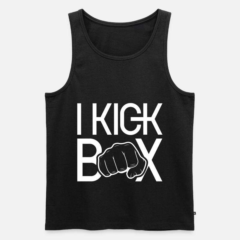 Ich Kickboxe Kickboxer Kickboxen Kickboxing - Männer Premium Bio Tank Top - Schwarz