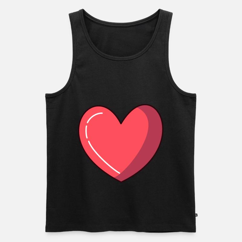 Herz Comic Liebe - Männer Premium Bio Tank Top - Schwarz