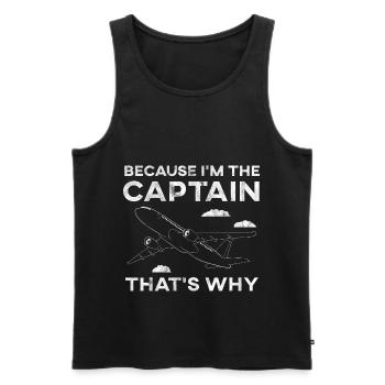 Pilote d’avion Voler Capitaine Donc Je Cadeau - Débardeur bio Premium Homme - noir - Devant - Michal (187cm)
