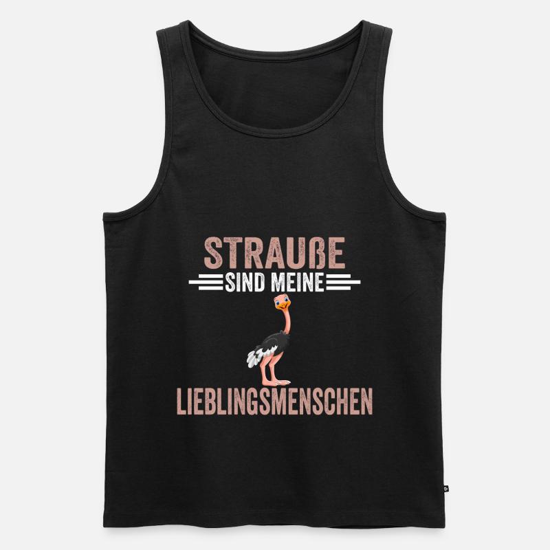 Strauß - Männer Premium Bio Tank Top - Schwarz