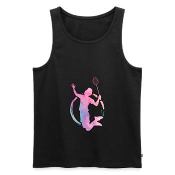 Passe-temps de badminton - Débardeur bio Premium Homme - noir - Devant - AI Model Male 178 light (178cm)