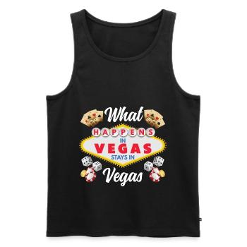 Was In Las Vegas Passiert Bleibt In Las Vegas - Männer Premium Bio Tank Top - Schwarz - Vorne - AI Model Male 178 light (178cm)