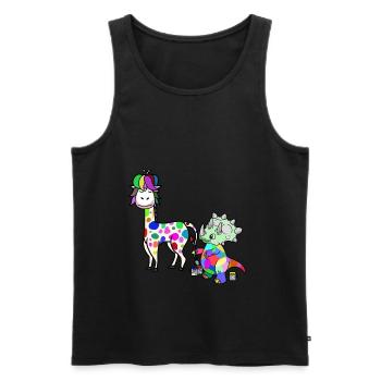 Fantasy Sauvage Giraffe Dino artiste Enfants - Débardeur bio Premium Homme - noir - Devant - Michal (187cm)