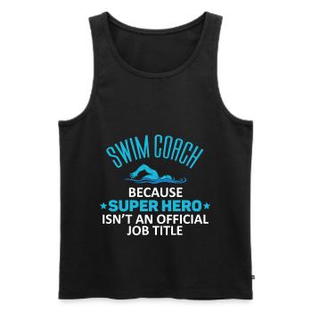 Schwimmlehrer, weil Superheld kein Offizieller ber - Männer Premium Bio Tank Top - Schwarz - Vorne - AI Model Male 178 light (178cm)