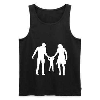 Familie Papa Mama - Männer Premium Bio Tank Top - Schwarz - Vorne - AI Model Male 178 light (178cm)